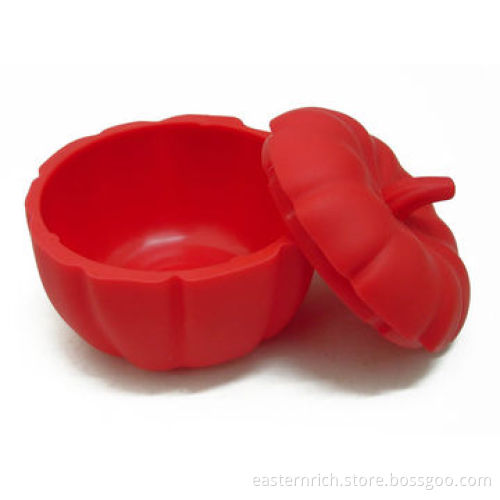 Silicone fold-able lunch box with PP lid, 18.3*12*3(when folded, unfolded 7cm (H)